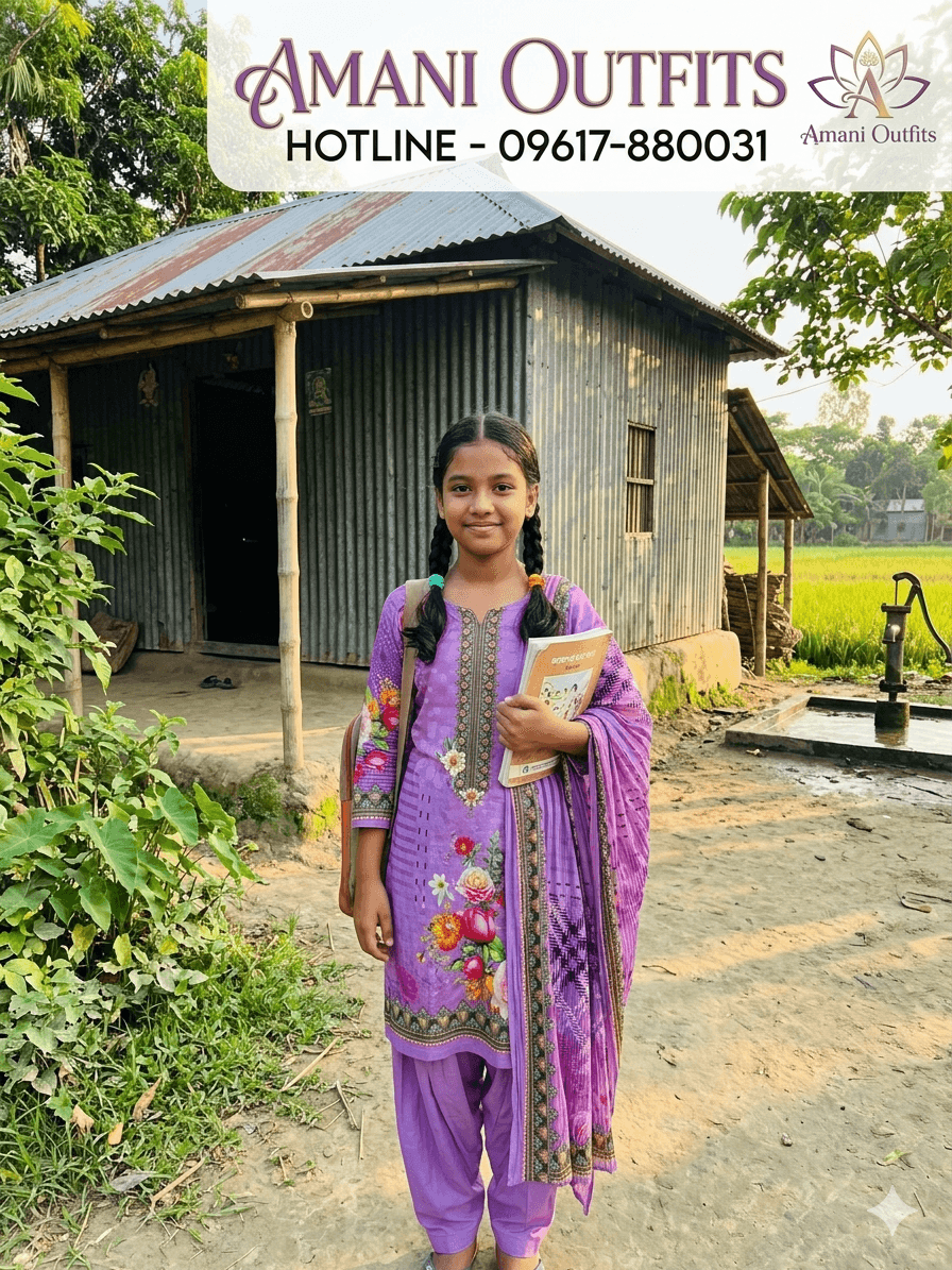 ফুলেল প্রিন্ট আনস্টিচড থ্রি-পিস